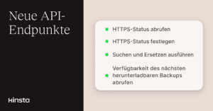 Verwalte Domains, HTTPS, Protokolle und Backups mit der Kinsta-API