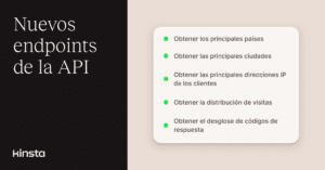 Obtén más información sobre el tráfico y las interacciones con la API de Kinsta