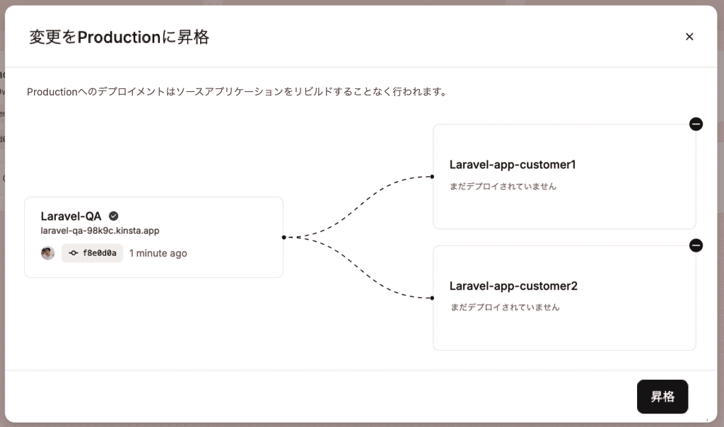 変更を複数のアプリケーションに昇格