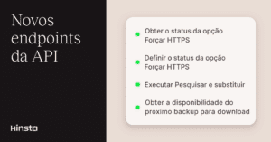 Gerencie domínios, HTTPS, registros e backups com a API da Kinsta