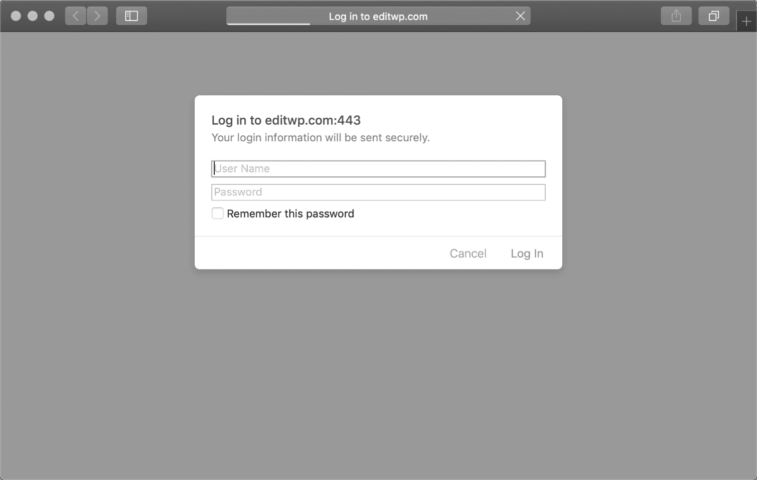 .htpasswd login prompt in Safari