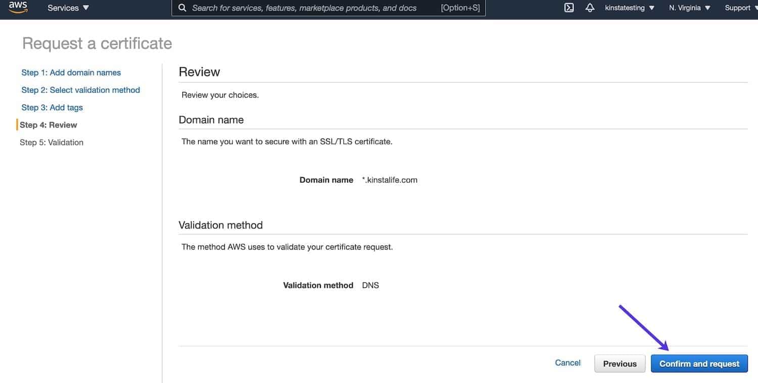 Confirmez la demande de certificat SSL.