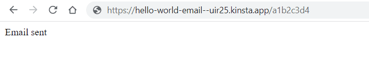 Mensagem de e-mail enviada pelo Node.js.