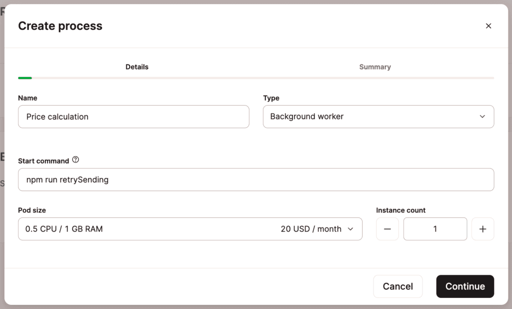 Creare un processo background worker.