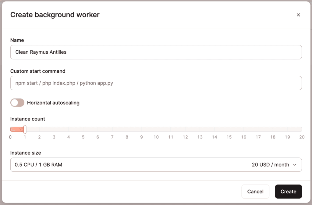 Create a background worker process.