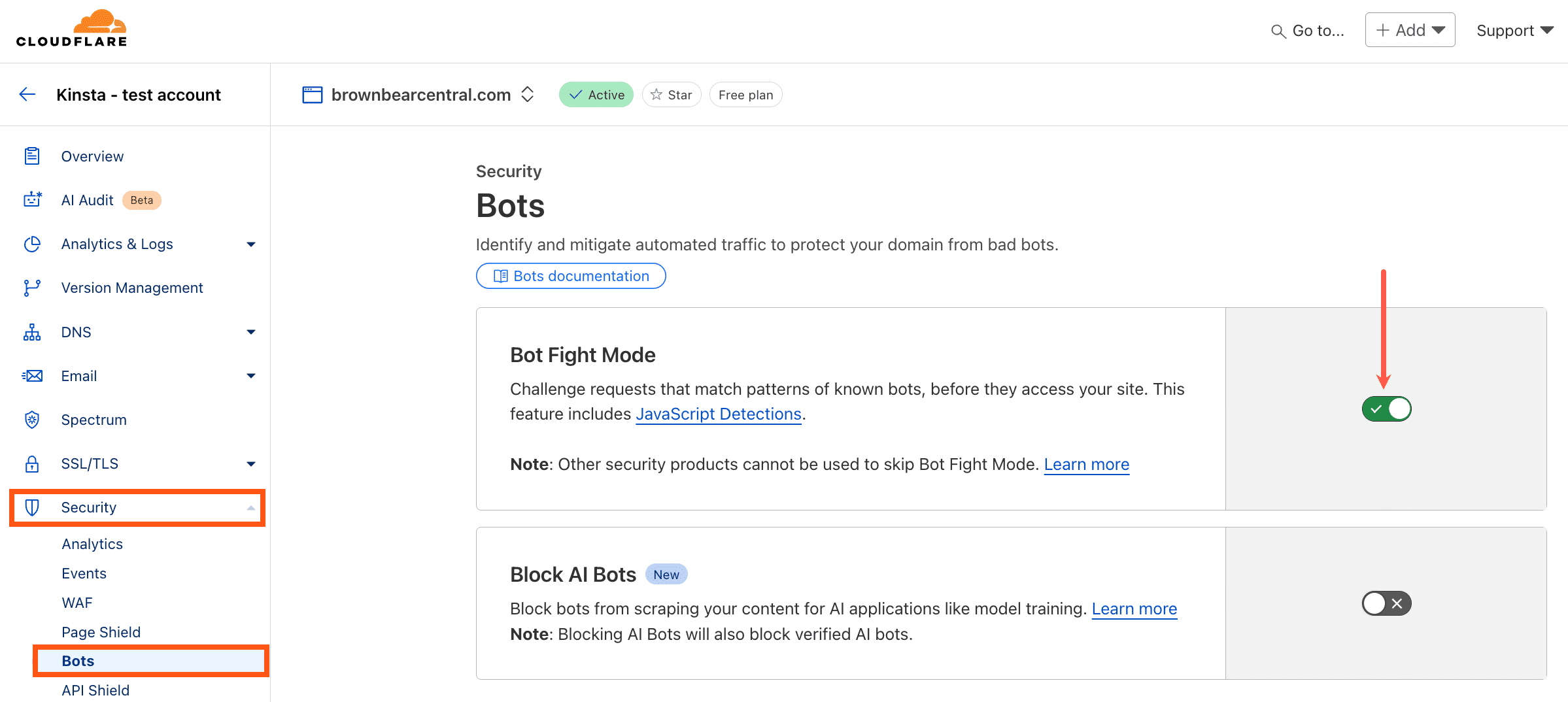 Enable Bot Fight Mode in Cloudflare.