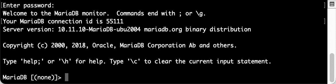 MariaDB Server on macOS.