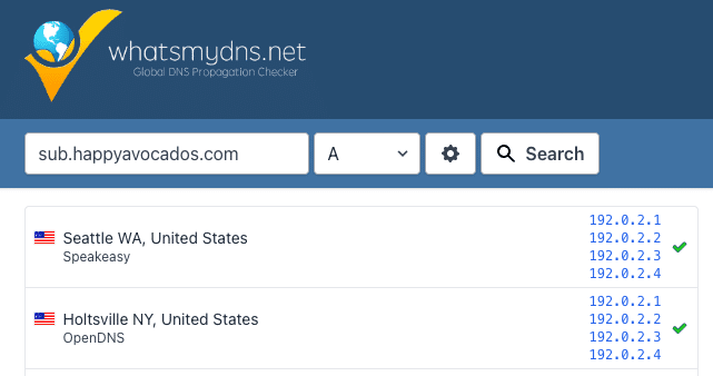 Subdomain pointing to multiple IP addresses.