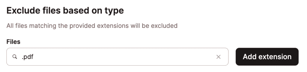 Voeg de PDF-extensie toe aan Bestanden uitsluiten op basis van type in CDN-instellingen.