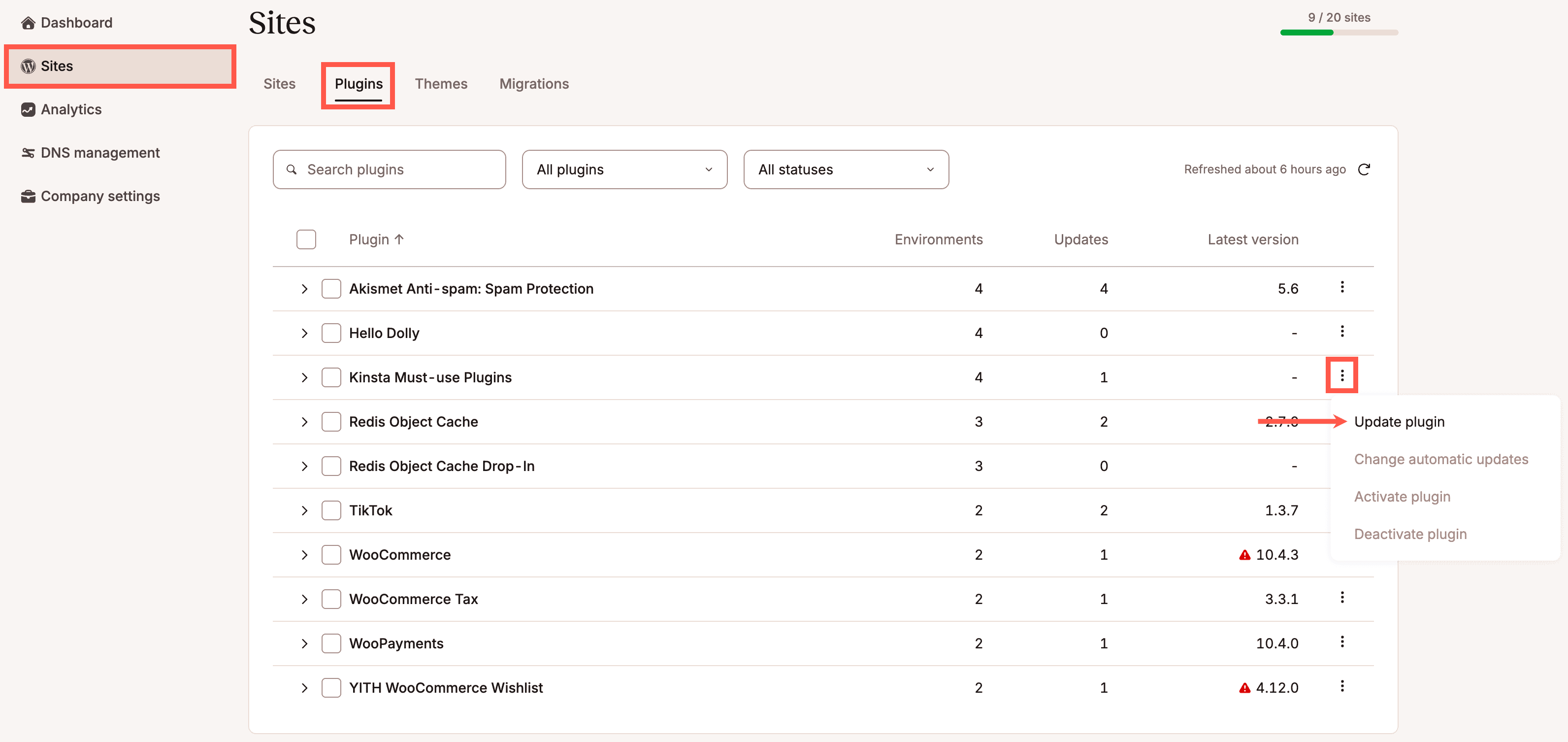 Update the Kinsta Must-use plugin for multiple sites.
