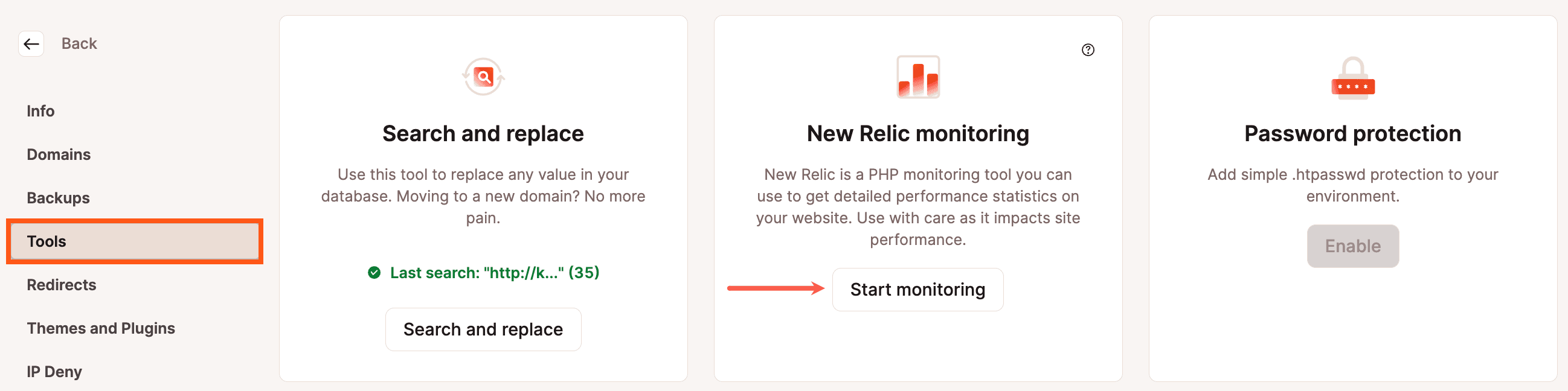 Starte die Überwachung mit New Relic für WordPress in MyKinsta.