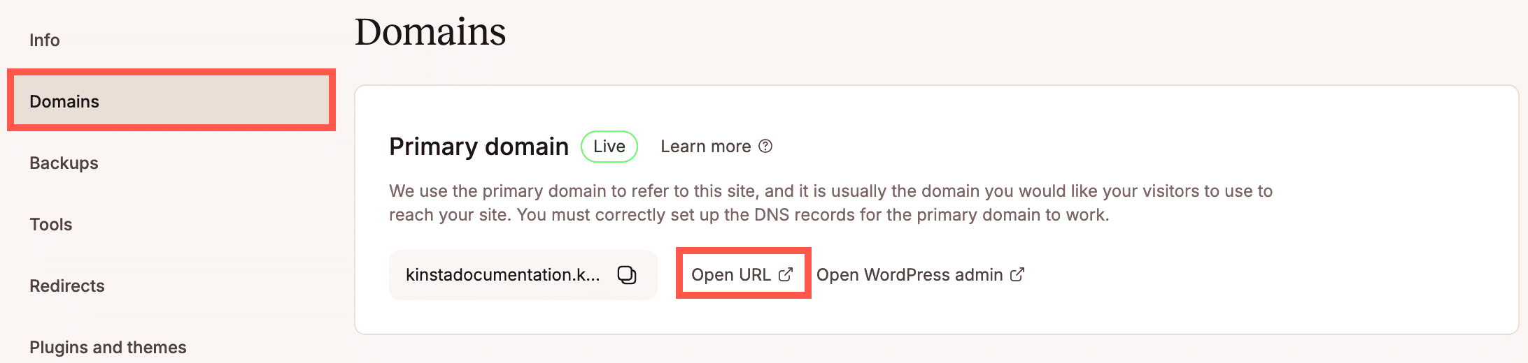 Open your site's temporary URL.