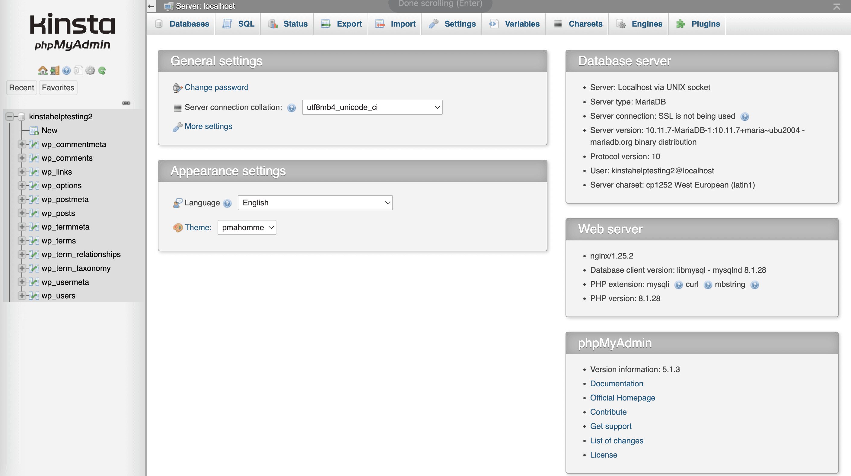 Ver tu base de datos en phpMyAdmin.