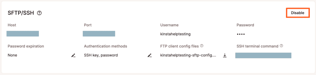 Disable SFTP/SSH access.