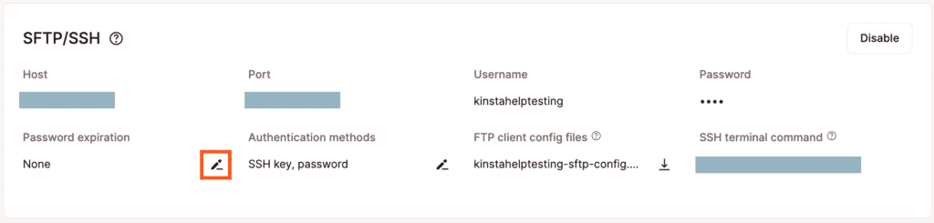 Change the STFP/SSH password expiration time.