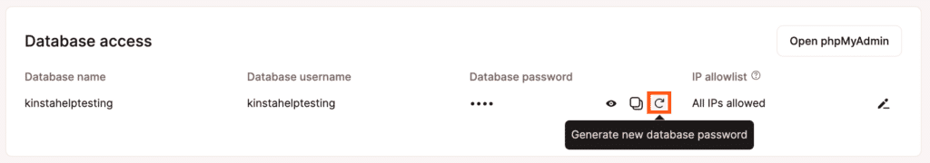 Erstelle ein neues Datenbankpasswort für deine WordPress-Website