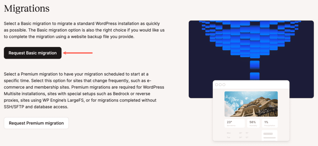 Request a basic migration.