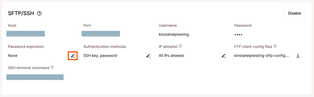 Change the STFP/SSH password expiration time.