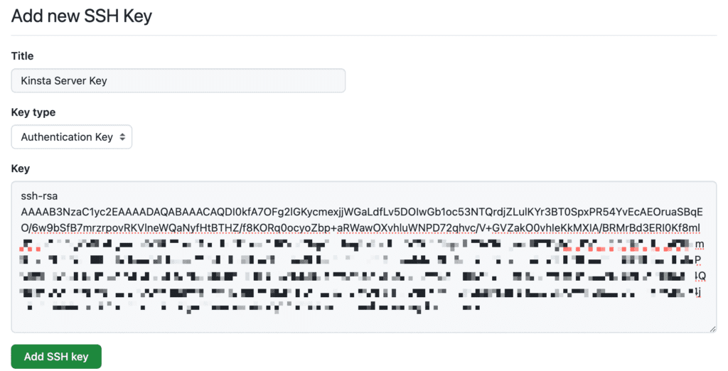 Add the SSH key to GitHub. 