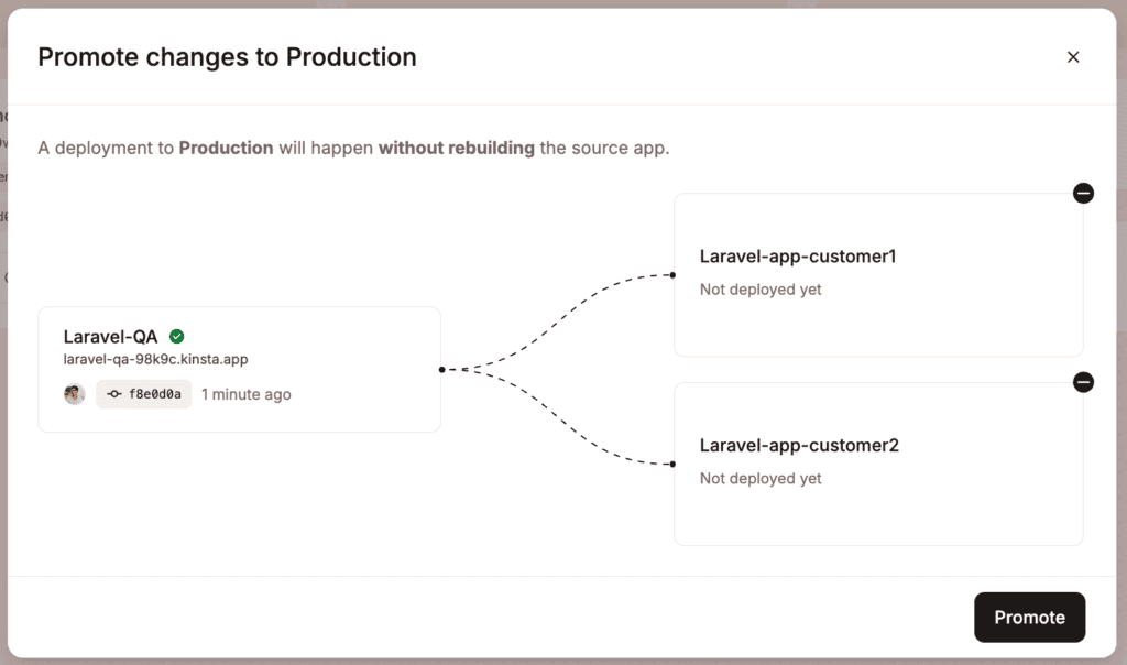 Promote your changes to multiple applications. 