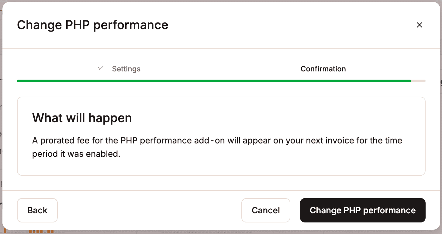 Confirm the PHP performance change.