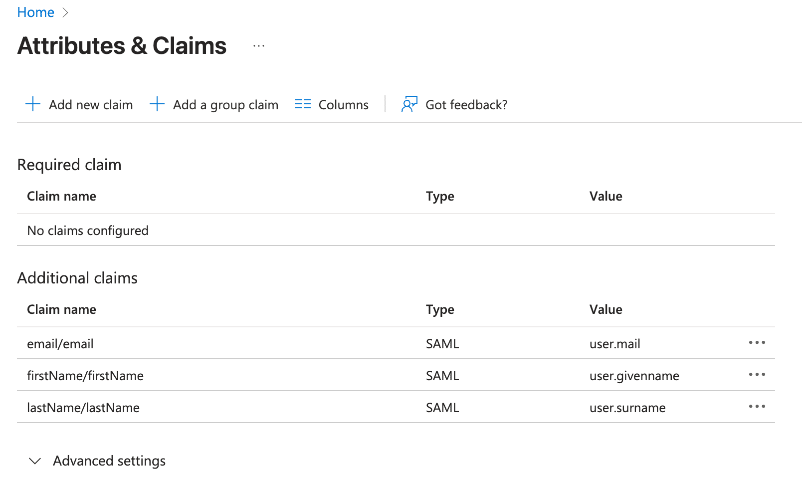 Microsoft Entra Attributes & Claims. 