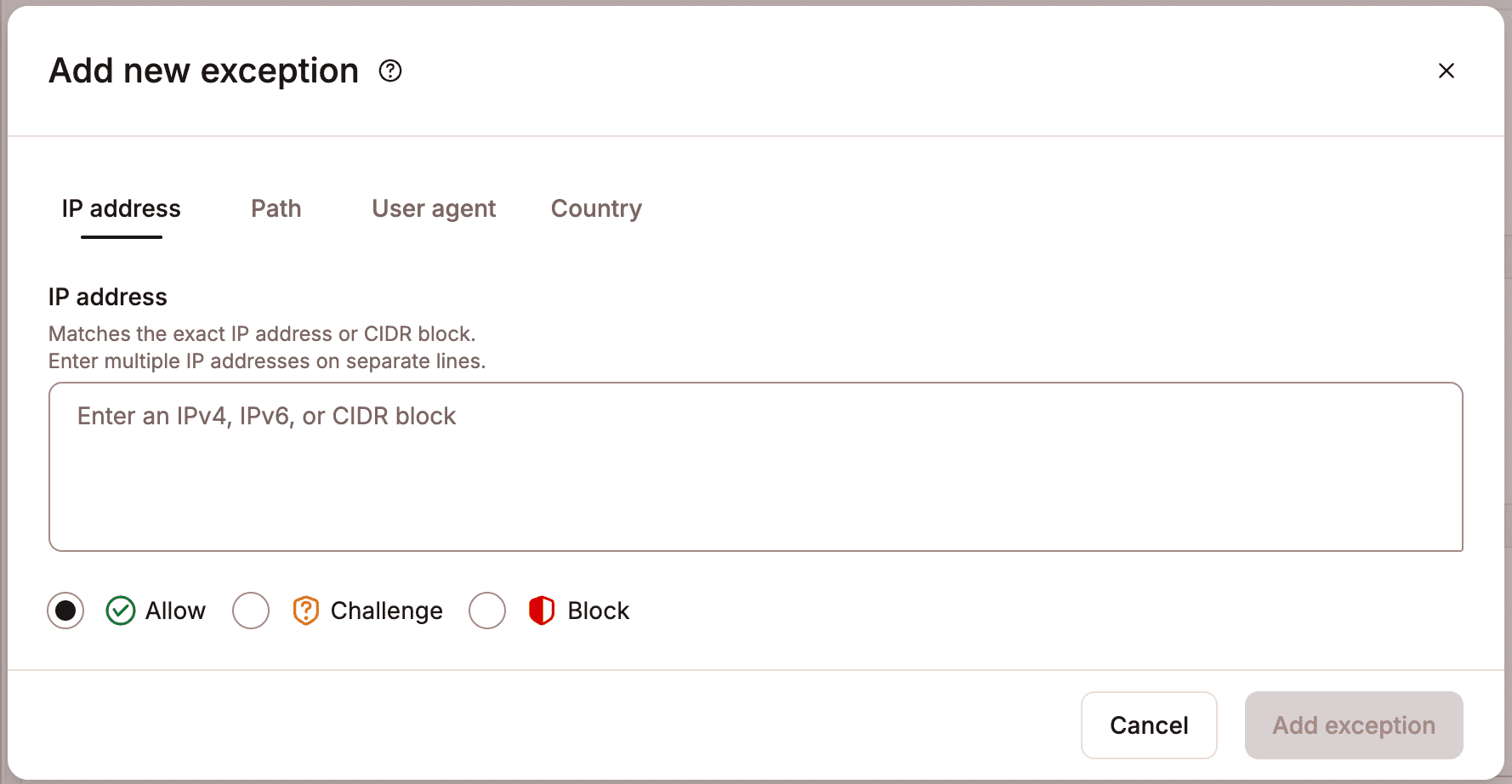 Add the exception IP address, path, user agent, or country to bot protection.
