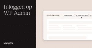 Met één klik inloggen op WP Admin in MyKinsta