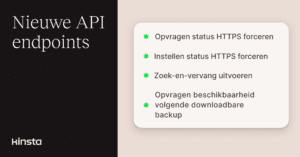 Beheer domeinen, HTTPS, logbestanden en backups met de Kinsta API