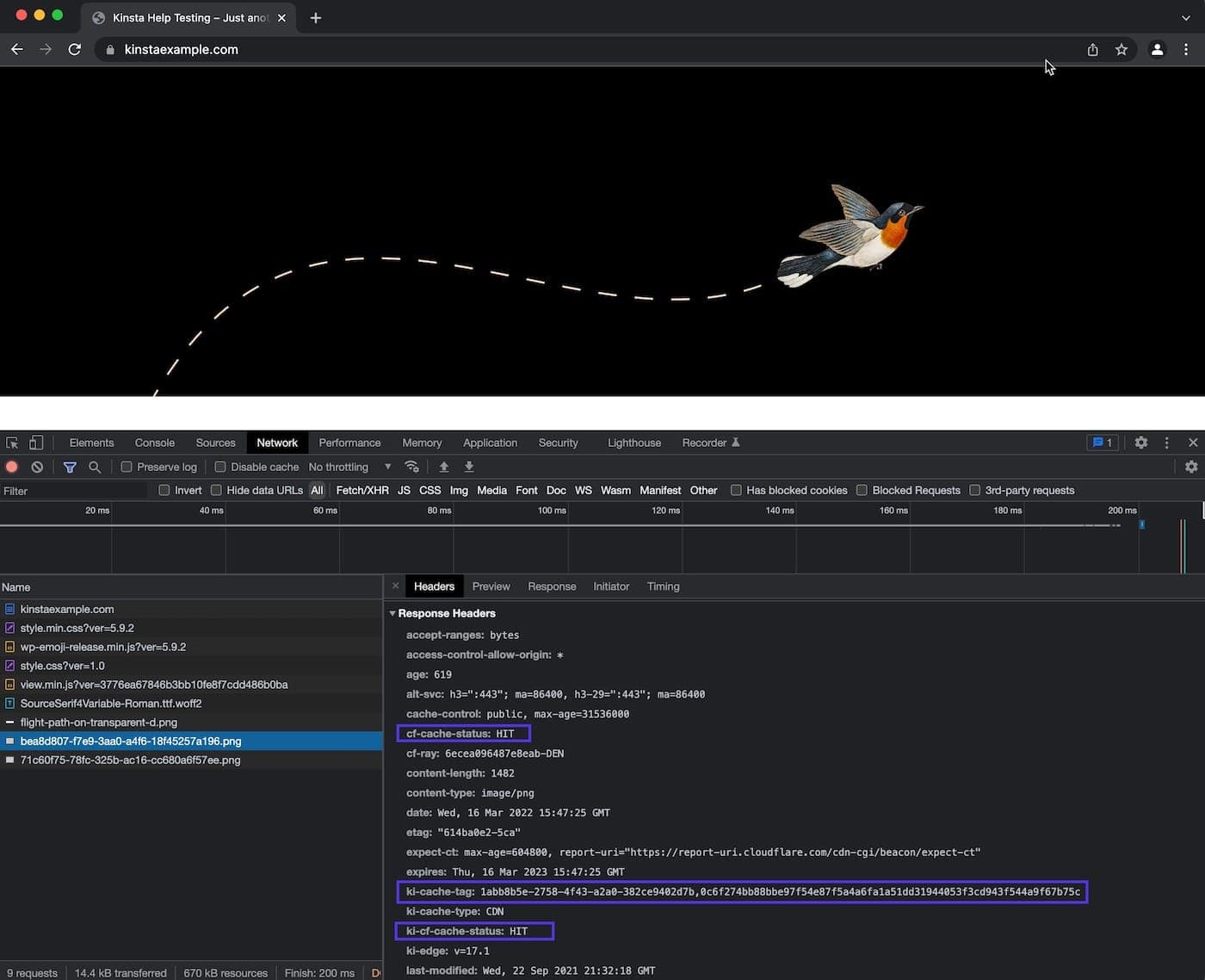 Cabeceras HTTP en la pestaña Red de las herramientas para desarrolladores de Chrome.