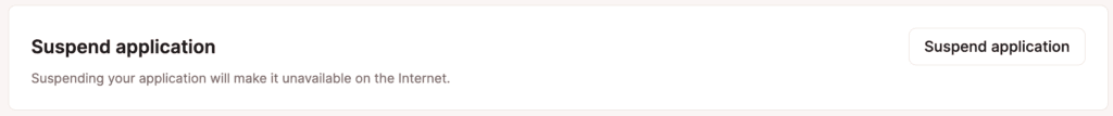 Suspend an application in MyKinsta.