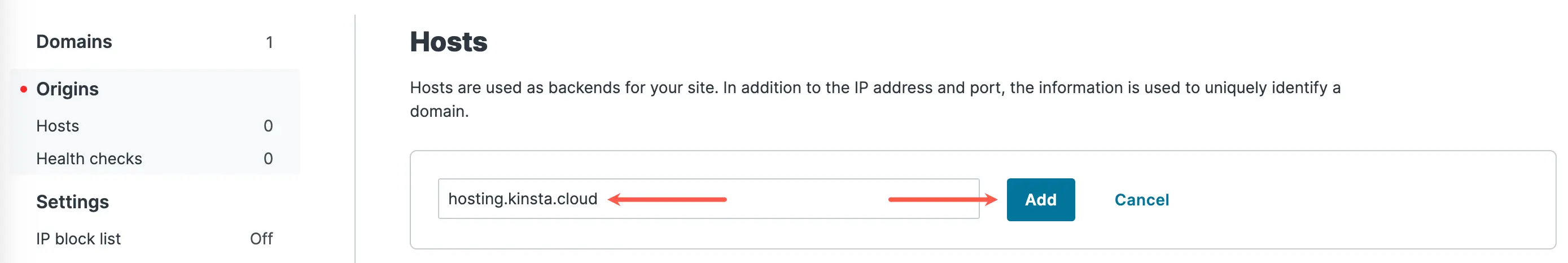 Adding your origin at Fastly.