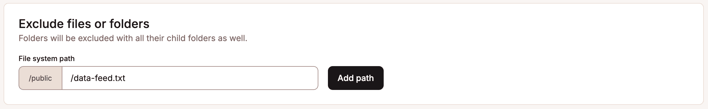 Add /data-feed.txt to Exclude files or folders in CDN settings.