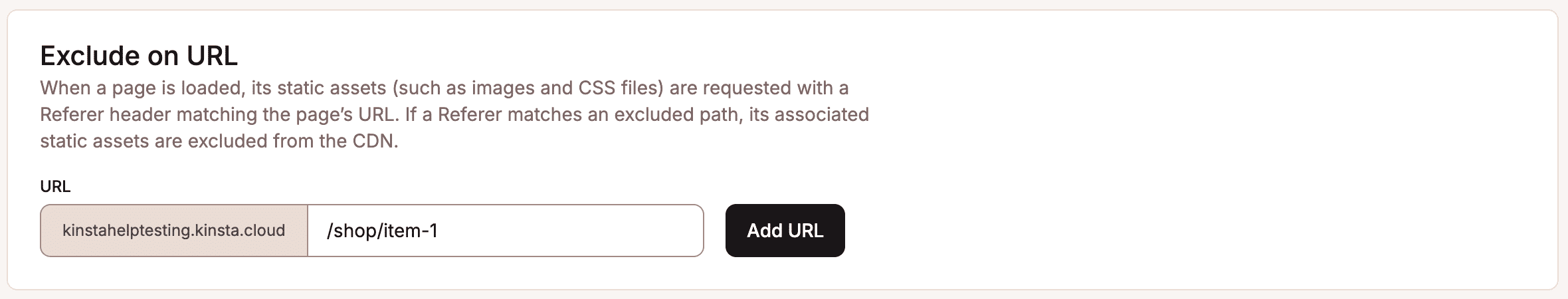 Add /shop/item-1 to Exclude on URL in CDN settings.