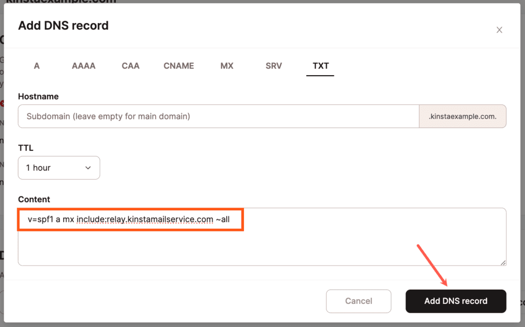 SPF TXT record toevoegen voor MailChannels.