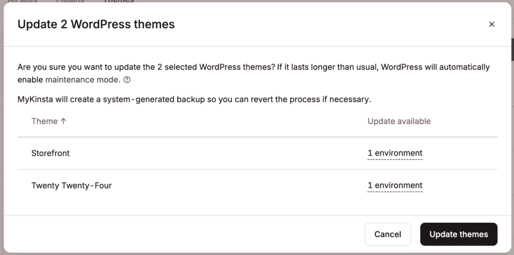 Confirm the theme update.