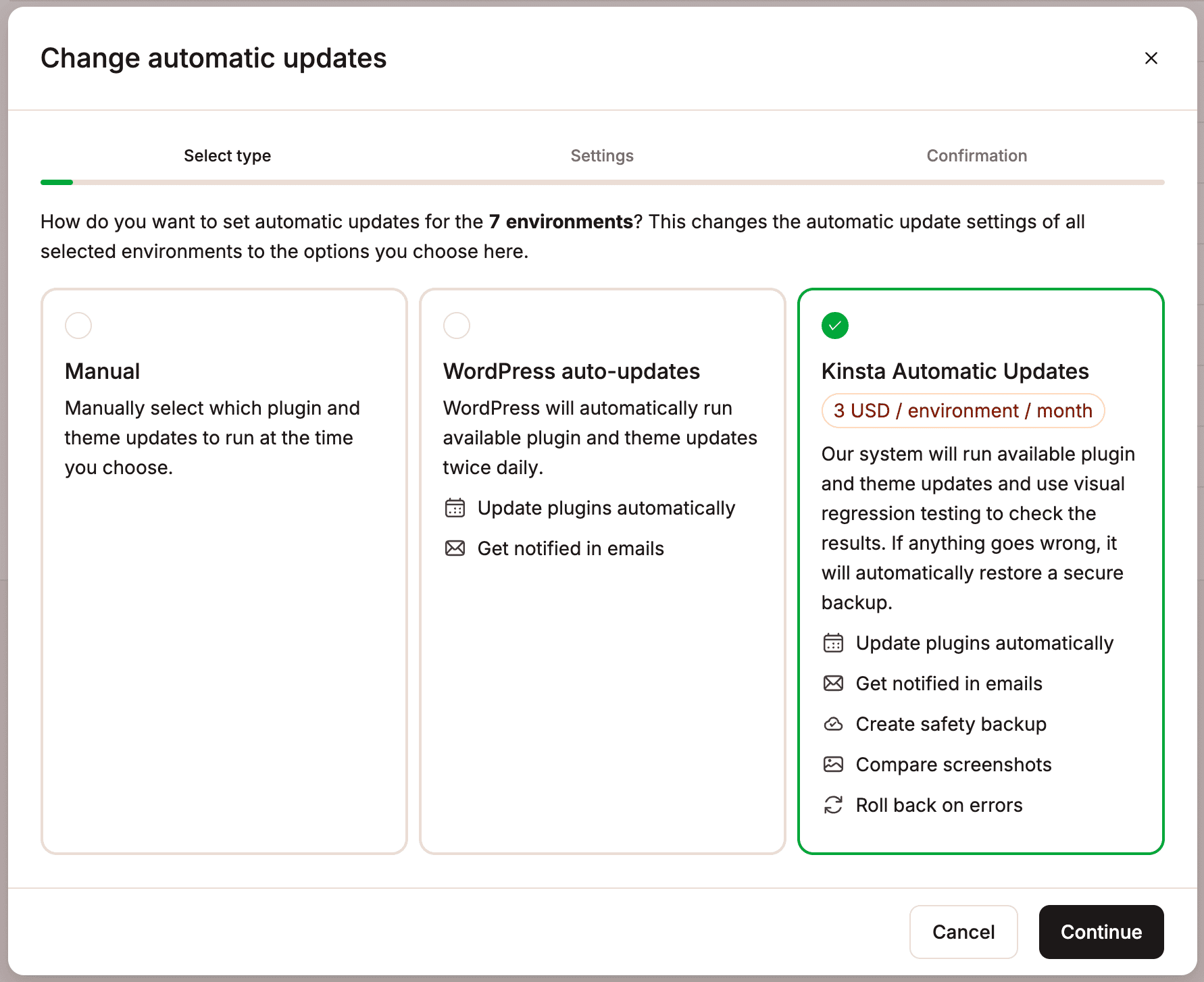 Choose which automatic updates to enable for your plugins and themes.