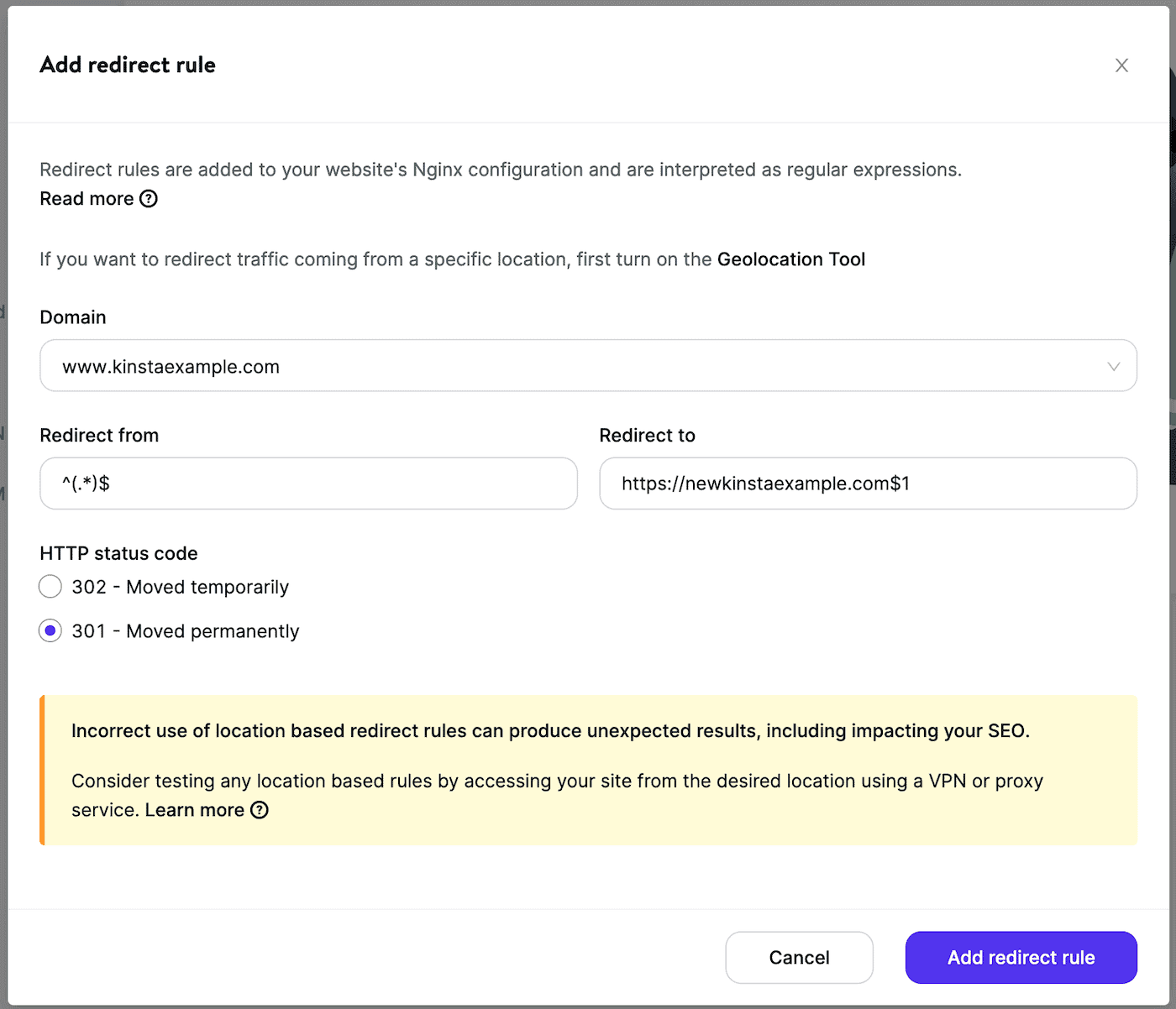Redirect from one domain to another, keeping the same path.