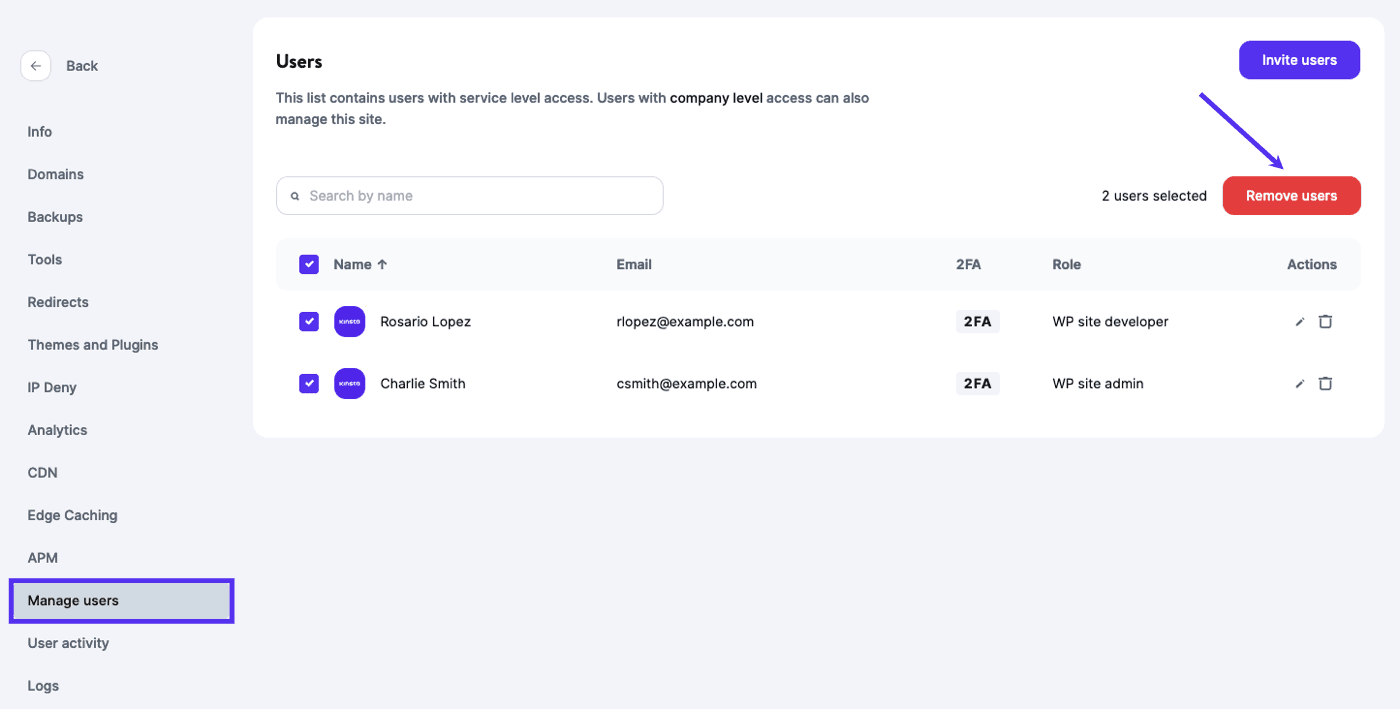 Remove multiple users from a WordPress site.