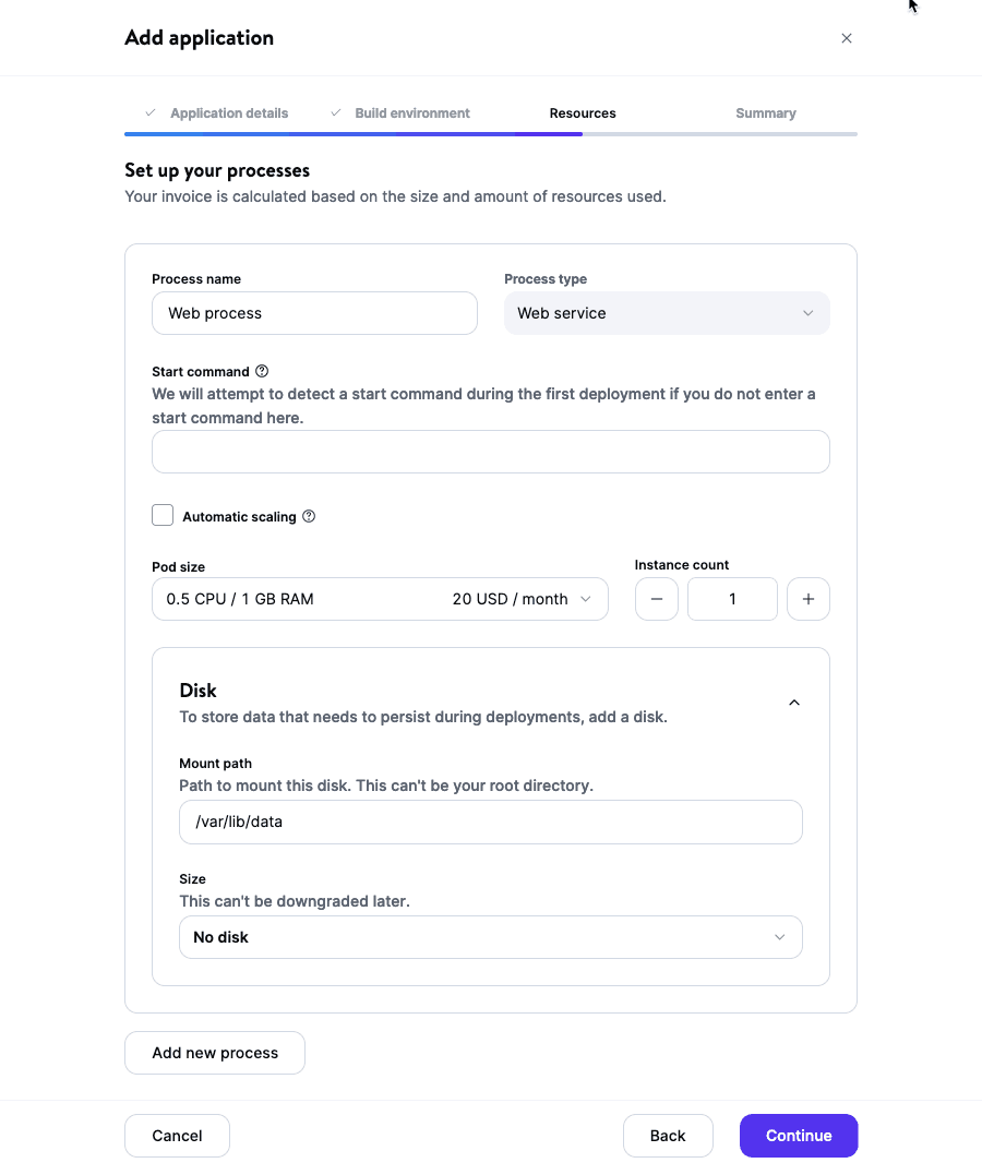 Set up your application's resources.
