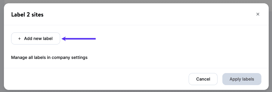 Add a new site label.