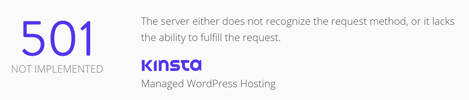 501 Not Implemented Fehler