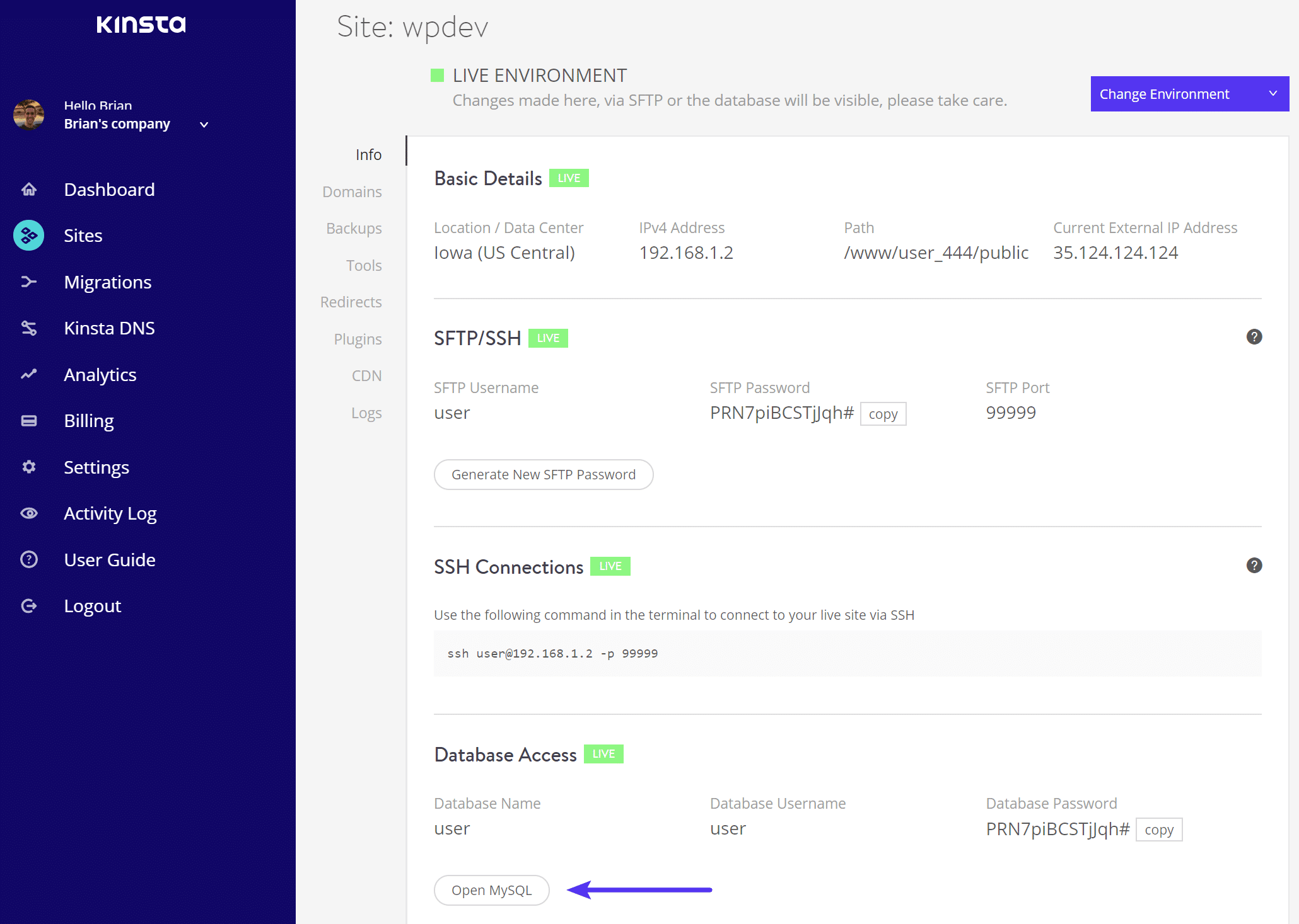 WordPress phpMyAdmin access WordPress phpMyAdmin-Zugang