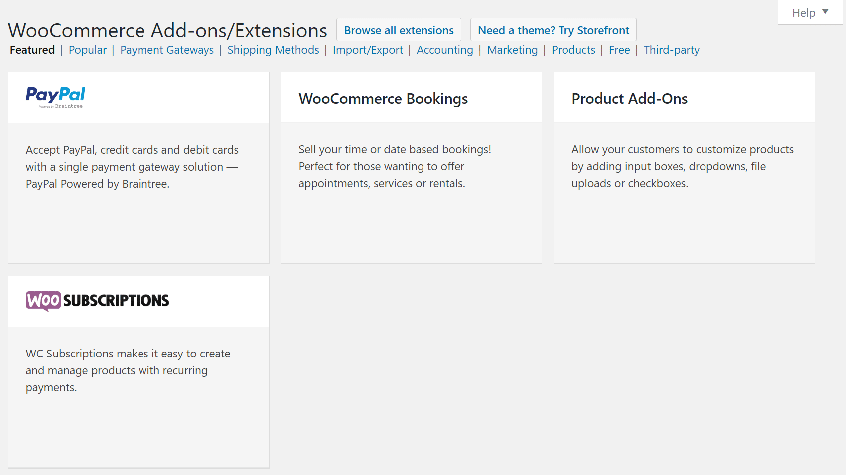 WooCommerce add-ons and extensions WooCommerce Add-ons und Erweiterungen