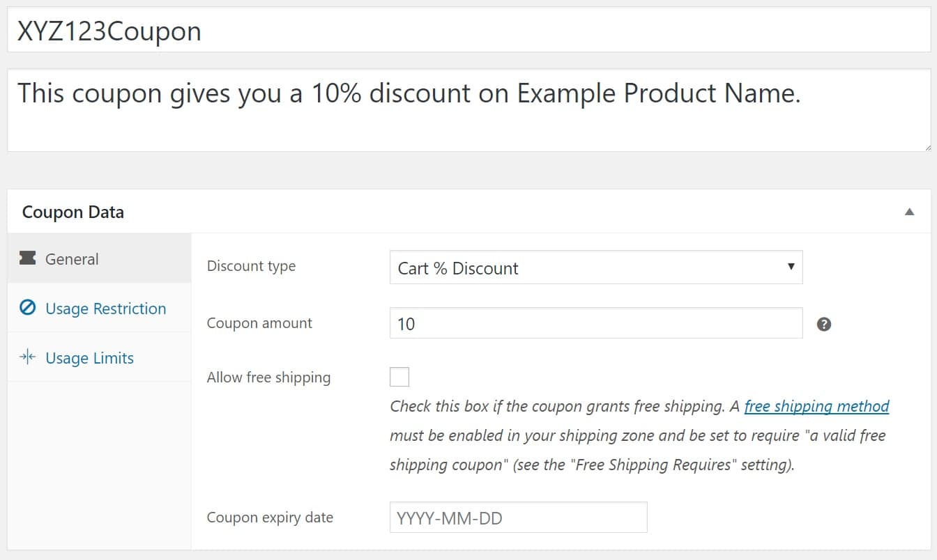 WooCommerce coupon WooCommerce Coupon