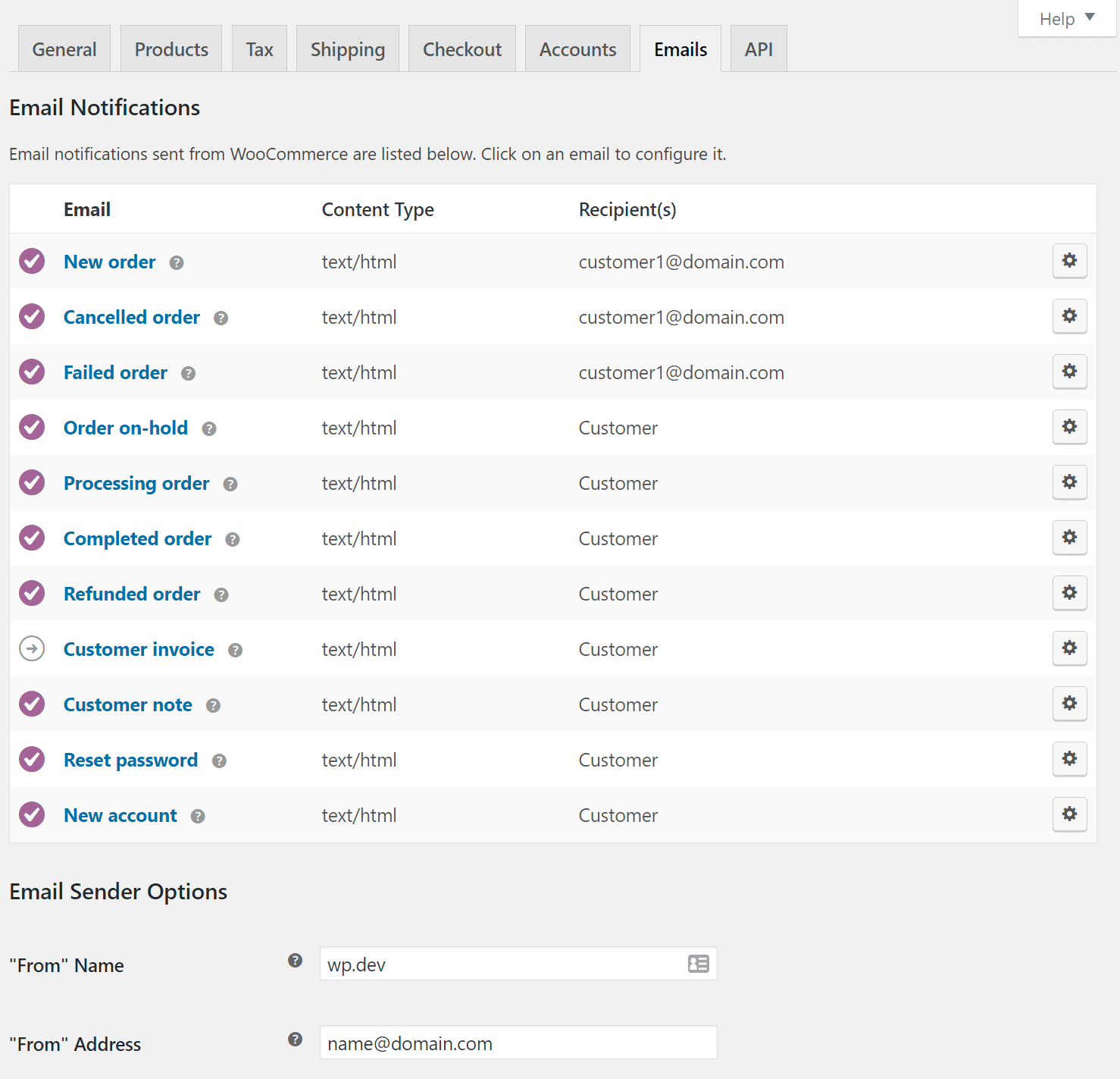 WooCommerce emails setup WooCommerce Email-Setup