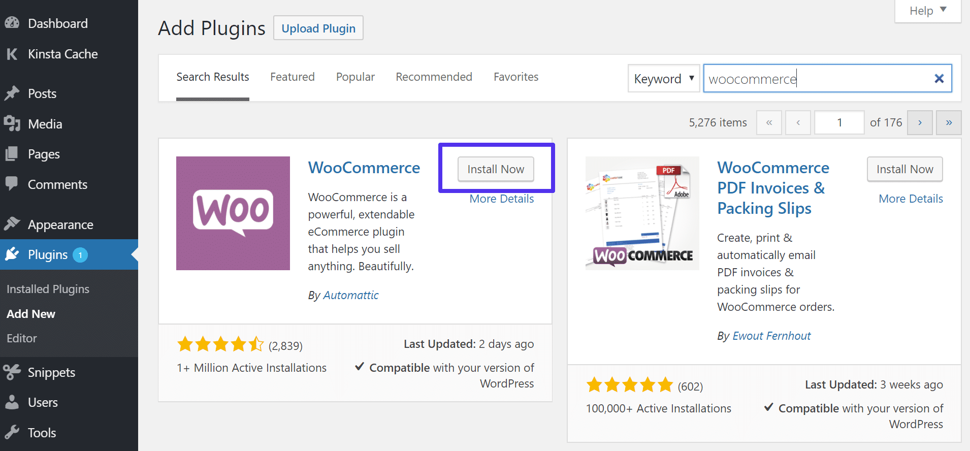 WooCommerce Installation