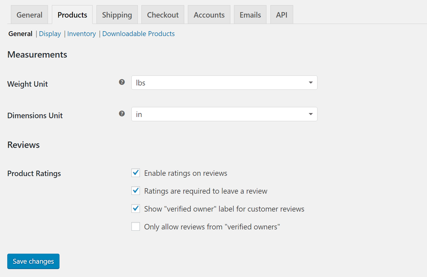 WooCommerce product settings WooCommerce Produkt-Einstellungen