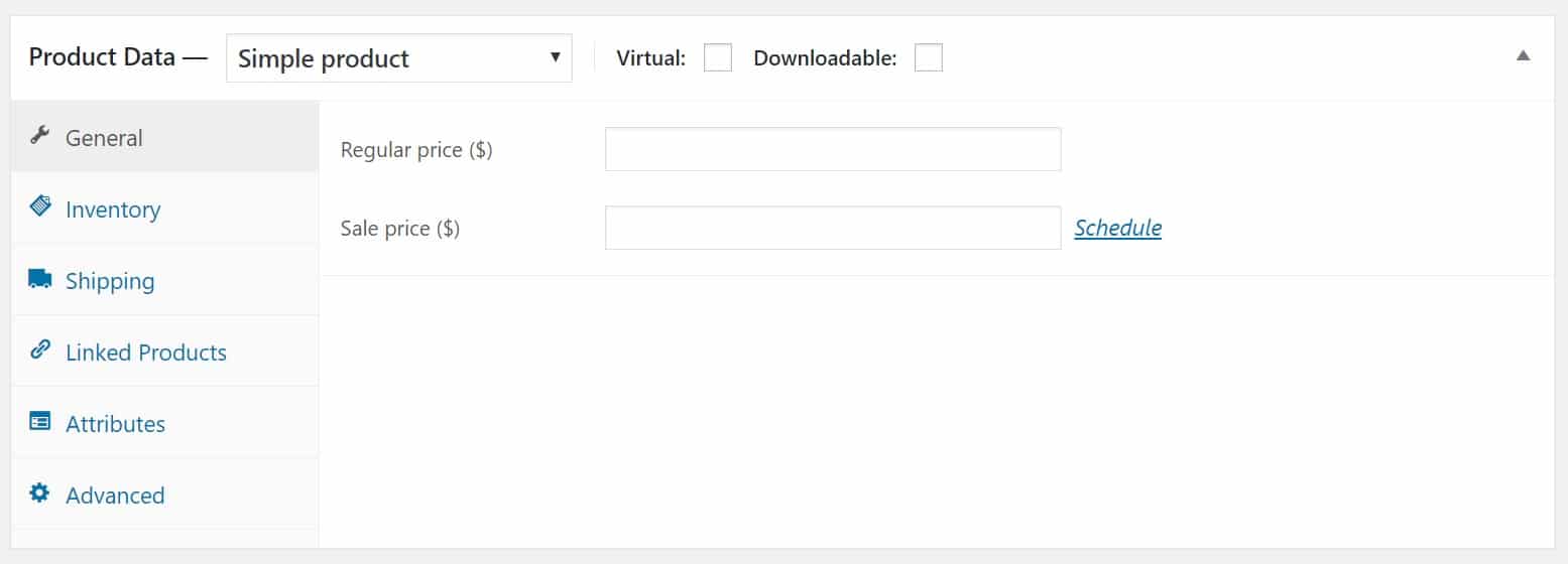 WooCommerce product data WooCommerce Produktdaten