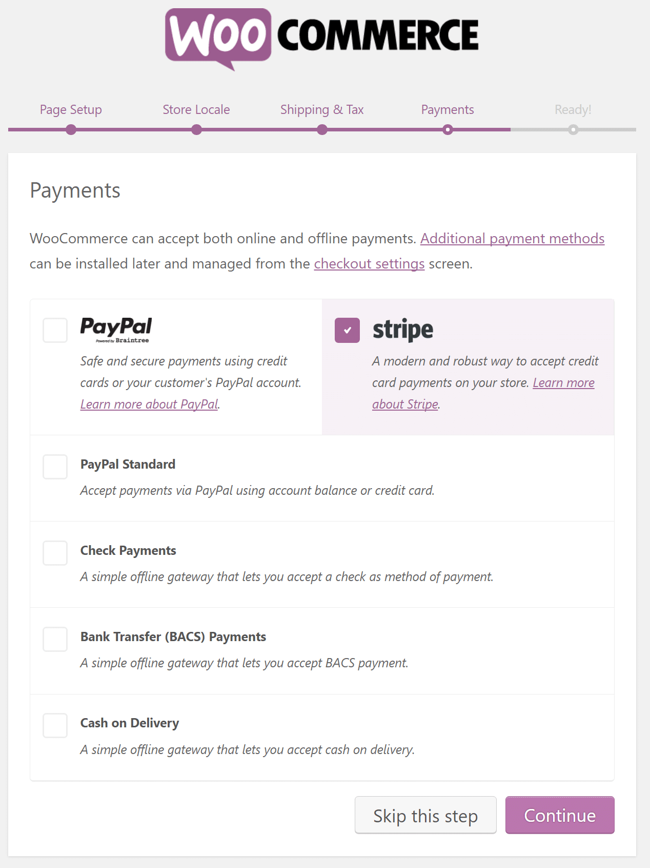 WooCommerce payments WooCommerce-Zahlungen